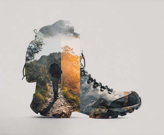 Hiking trip CU Card artwork